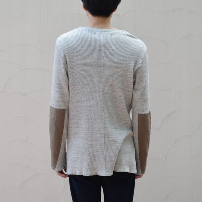 Honor gathering(Ii[MUO) LONG SLEEVE  MIX SLAB COTTON KNIT-MIX BEIGE(4)