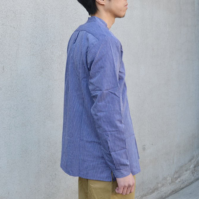 modAS(モダス) OLD GERMAN COTTON STRIPE PULLOVER FISHERMAN SHIRT -NAVY-(4)