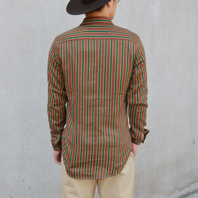 【40% off sale】FRANK LEDER(フランクリーダー) TRADITIONAL GERMAN FORK FABRIC SHIRT -(48/76)GREEN/DK RED- #0716037【S】(4)