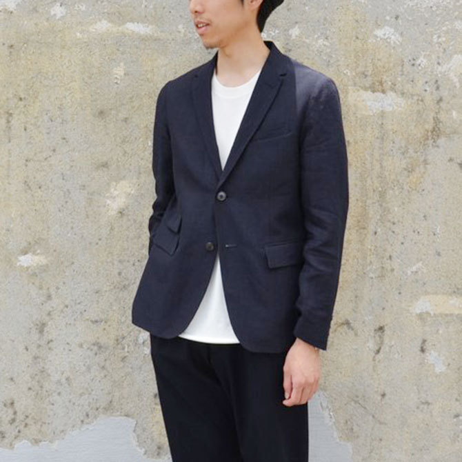 OLDMAN'S TAILOR(オールドマンズテーラ) 2Bリネンジャケット -NAVY-(4)
