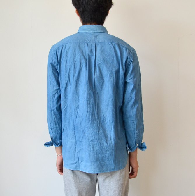 niuhans(jAX) Natural Indigo Dye Oxford B/D Shirt -L.Indigo- #SH69(4)