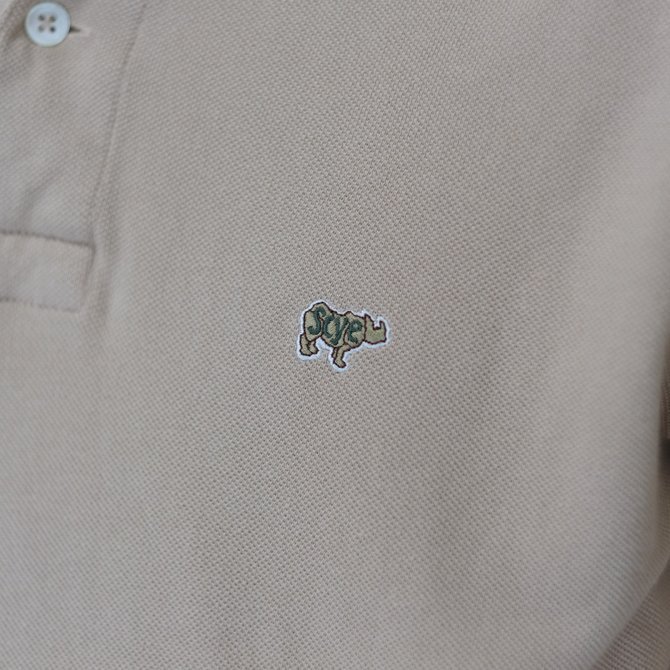 SCYE BASICS(サイベーシック) 40/1鹿の子ワンポイントポロシャツ -(42)BEIGE-(4)