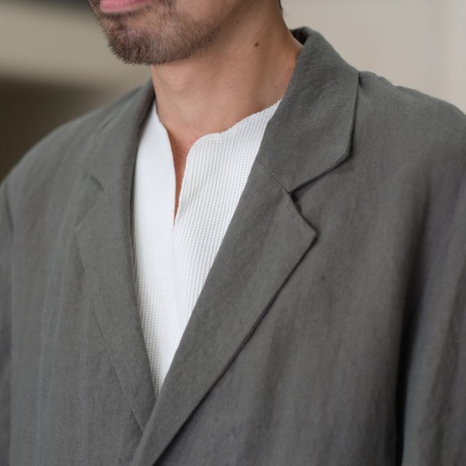 【30% off SALE】【2018 SS】FRANK LEDER(フランク リーダー) BELGIAN LINEN COAT -GRAY- #0211029(4)