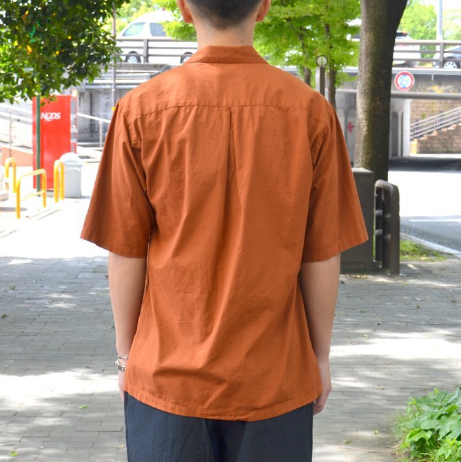【2018 SS】 MARKAWARE(マーカウェア)/ OPEN COLLAR SHIRTS S/S -BROWN- A18A-12SH01B(4)