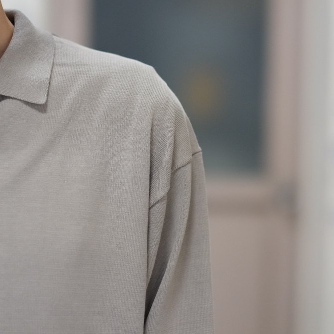 【2018 SS】crepuscule(クレプスキュール) Knit Shirt -Gray Beige- #1801-005(4)
