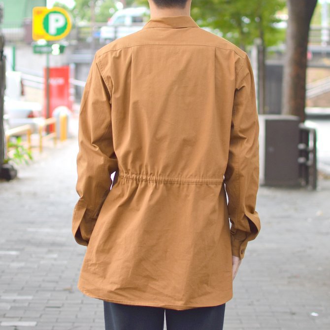 【40% OFF SALE】 FRANK LEDER(フランクリーダー)BRUSHED COTTON SHIRT + DRAWSTRING BROWN 0426029-89-S(4)