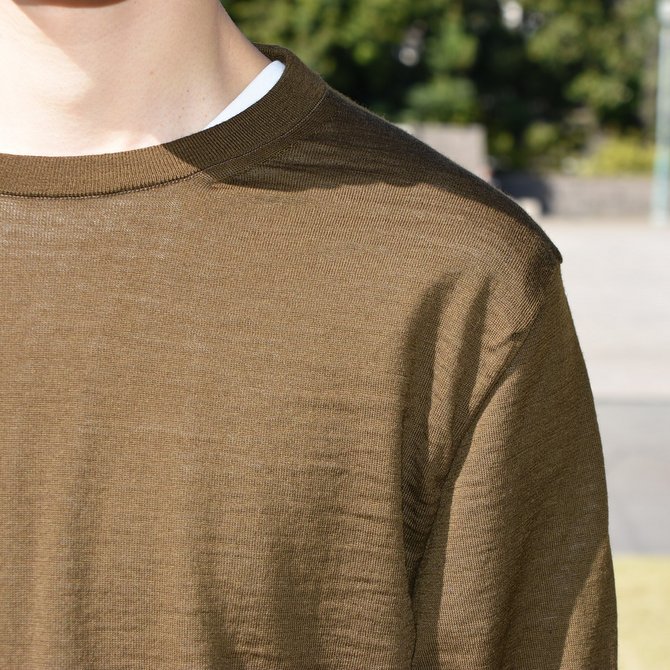 【2018 AW】COMOLI (コモリ) 18Gウールクルーネックニット -BROWN- #N03-06001(4)