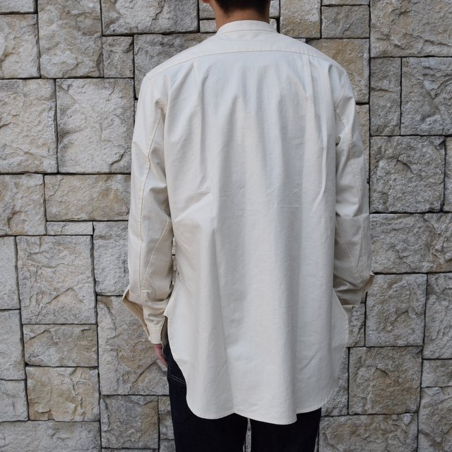 【2020 SS】FRANK LEDER(フランクリーダー) / VINTAGE BEDSHEET SHIRT STAND COLLAR -NATURAL- #0916032-80(4)