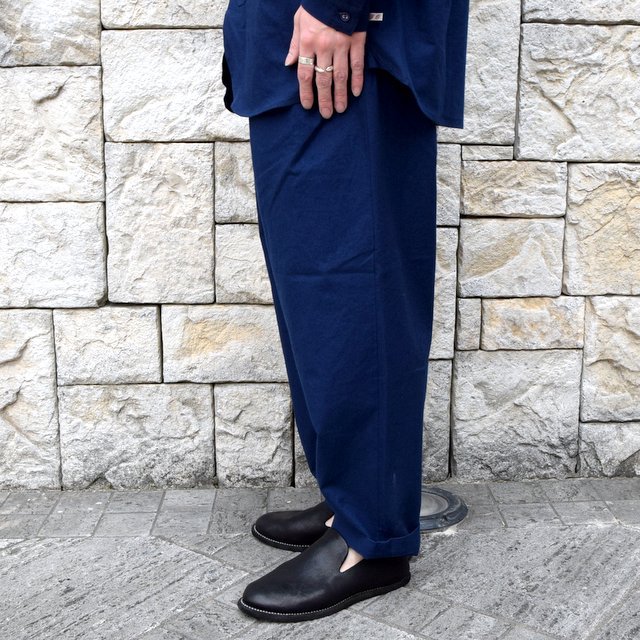 【2020 SS】FRANK LEDER(フランクリーダー)/ BALTIC BLUE DYED VINTAGE BEDSHEET 2TUCK TROUSERS -BLUE- #0913029-39(4)
