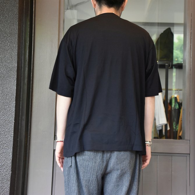 【2020 SS】COMOLI (コモリ) ウール天竺 半袖クルー#R01-05014 -NAVY-(4)