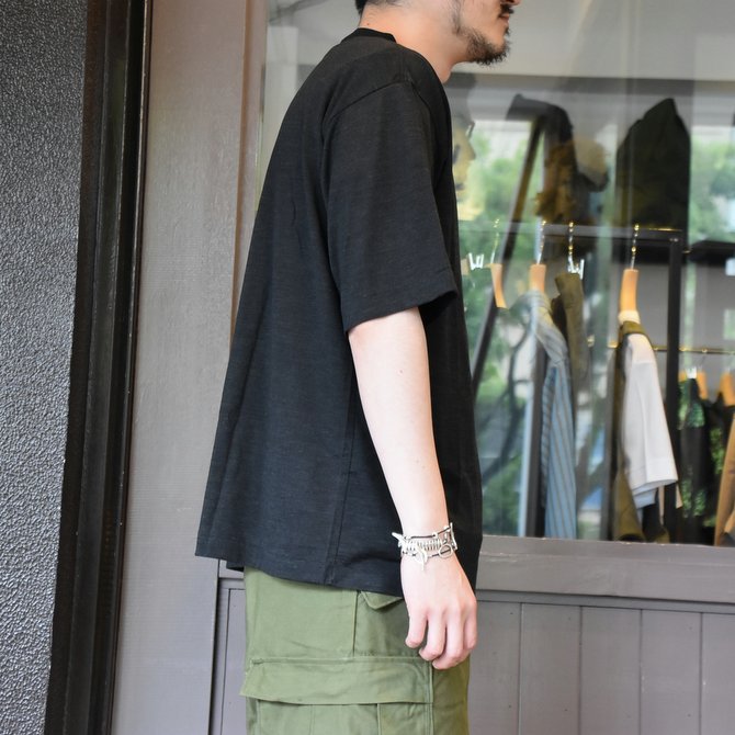 【2020 SS】COMOLI (コモリ) ウール天竺 半袖クルー#R01-05014 -CHARCOAL-(4)