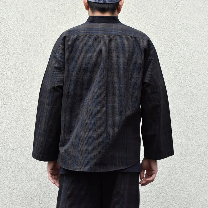 【2020 SS】 Cristaseya(クリスタセヤ)/ STRIPED SEERSUCKER PAJAMA SHIRT -Black/Brown striped#02DA-S-ST(4)