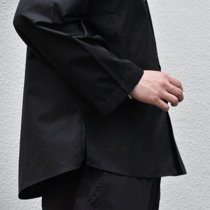 【30% off sale】【2020】 Cristaseya(クリスタセヤ)/LIGHT COTTON PAJAMA SHIRT-Black- #02DA-C(4)