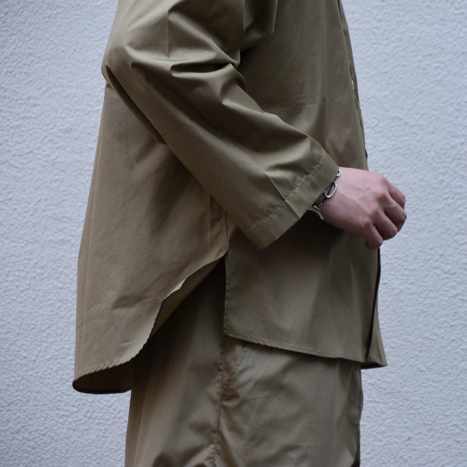 【2020 SS】 Cristaseya(クリスタセヤ)/LIGHT COTTON PAJAMA SHIRT-Light khaki- #02DA-C(4)