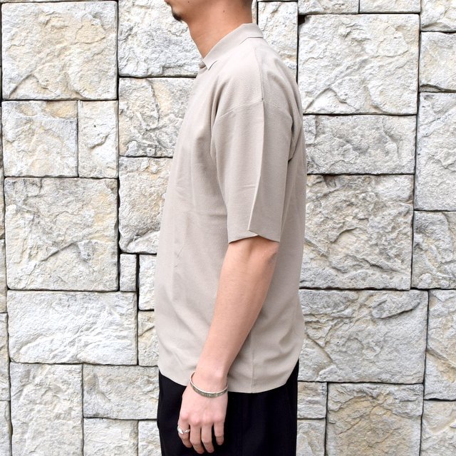 【2020 SS】AURALEE(オーラリー)/ HARD TWIST AMUNZEN DOUBLE CLOTH POLO -BEIGE- #A20SP02KN(4)