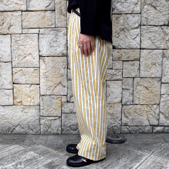 【2020 SS】NEAT(ニート)/ LAL STRIPE WIDE PANTS -PURPLE×YELLOW- #20-01LSW(4)