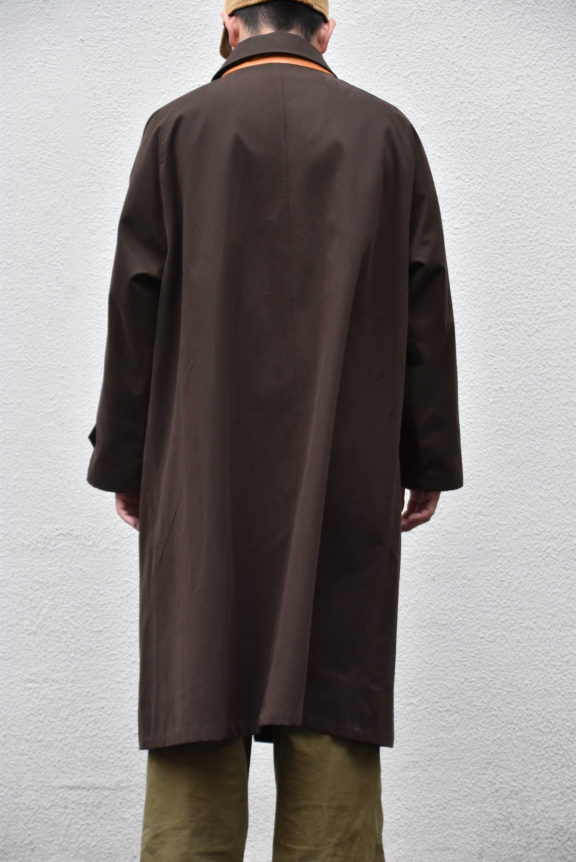 Cristaseya(クリスタセヤ)/ COTTON OVERSIZED TRENCH WITH LEATHER PATCH -BROWN- #01KA-CO-BR(4)