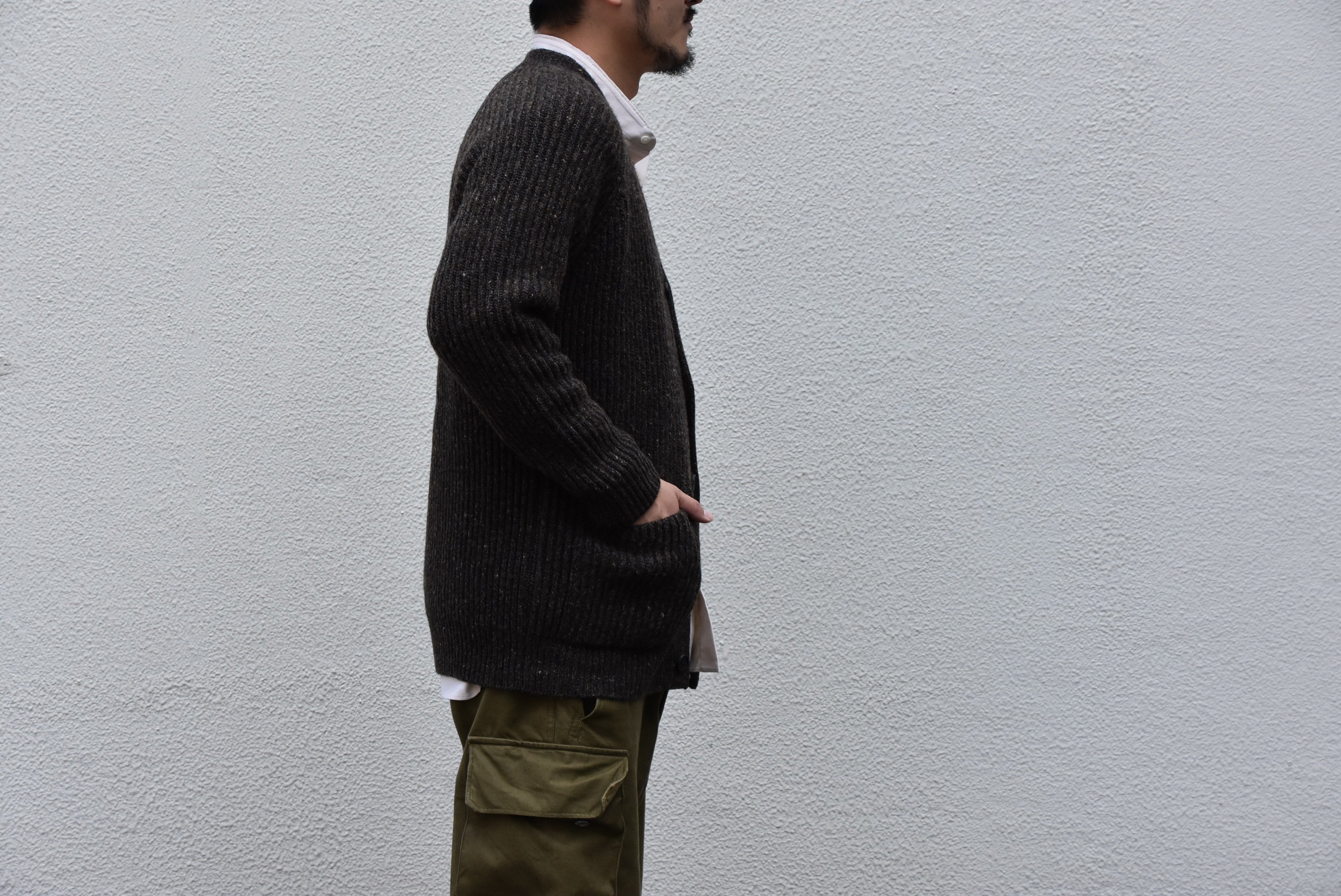 【2020】 Cristaseya(クリスタセヤ)/ CAMEL RIBBED CARDIGAN-BROWN- #22KA-CA-BB(4)