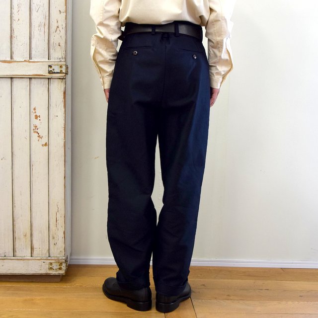 FRANK LEDER(フランクリーダー)/ MOLESKIN 2TUCK TROUSERS -NAVY- #0723026(4)