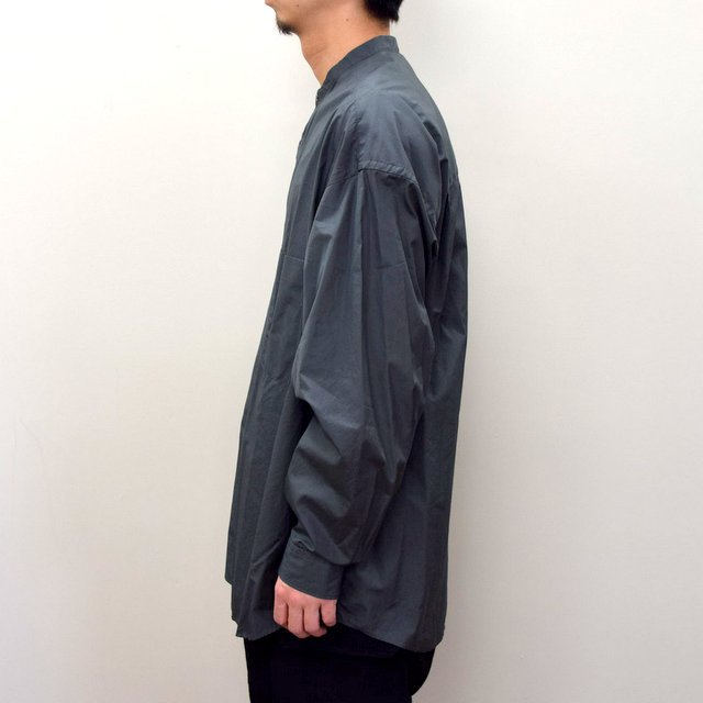 Graphpaper (グラフペーパー)/ BROAD OVERSIZED L/S BAND COLLAR SHIRT -CHARCOAL- #GM211-50111B-GR(4)