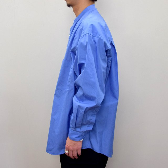 Graphpaper (グラフペーパー)/ BROAD OVERSIZED L/S BAND COLLAR SHIRT -BLUE- #GM211-50111B-GR(4)