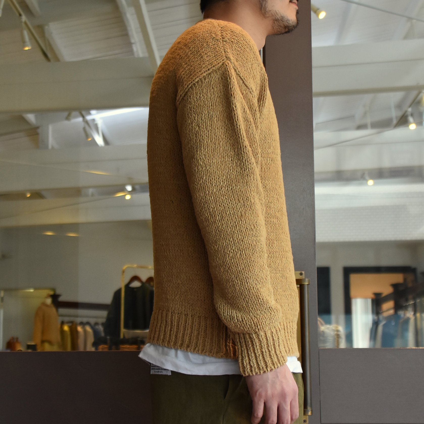 【40% off sale】Cristaseya(クリスタセヤ)/OVERSIZED 2YARNS FETTUCCIA SWEATER -LIGHT KHAKI- #11SA-FE-LKH(4)