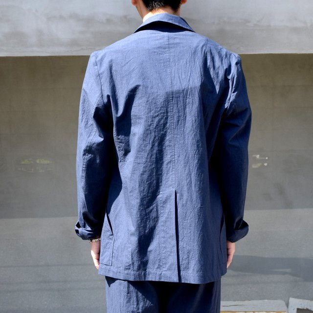 FRANK LEDER(フランクリーダー)/ TRIPLE WASHED THIN COTTON 2B JACKET -NAVY- #0912085-39(4)
