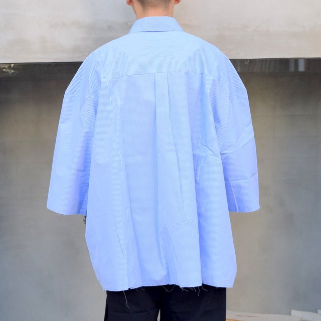 CAMIEL FORTGENS(カミエル フォートゲンス)/ RESEARCH DOUBLE SHIRT SHIRT COTTON -BLUE STRIPE- #11.11.06(4)