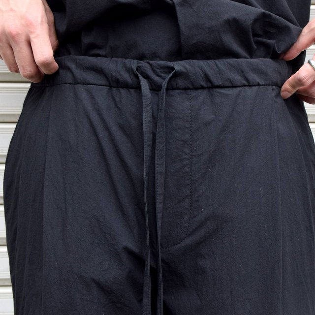 FRANK LEDER(フランクリーダー)/ TRIPLE WASHED THIN COTTON DRAWSTRING TROUSERS -BLACK- #0913090-99(4)