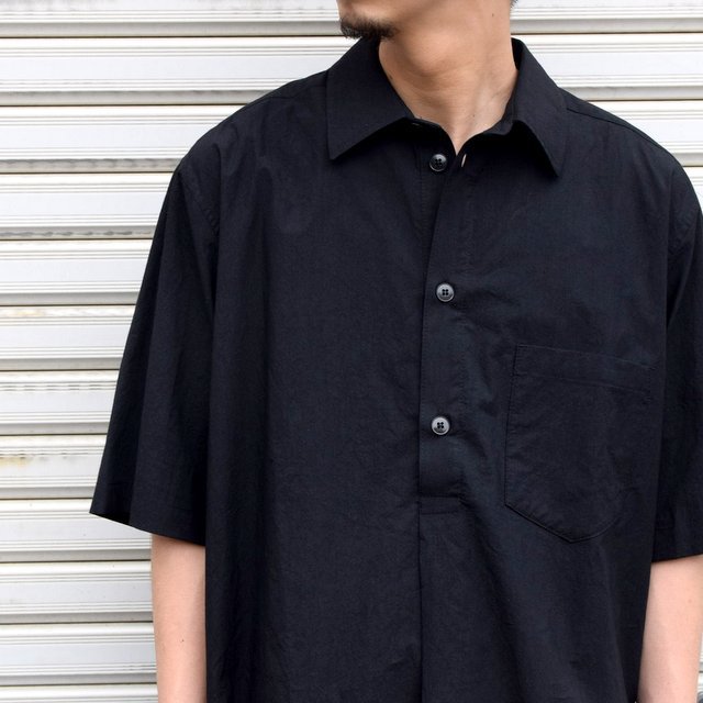 FRANK LEDER(フランクリーダー)/TRIPLE WASHED THIN COTTON S/S SMOCK ‐BLACK- 0917095-99(4)