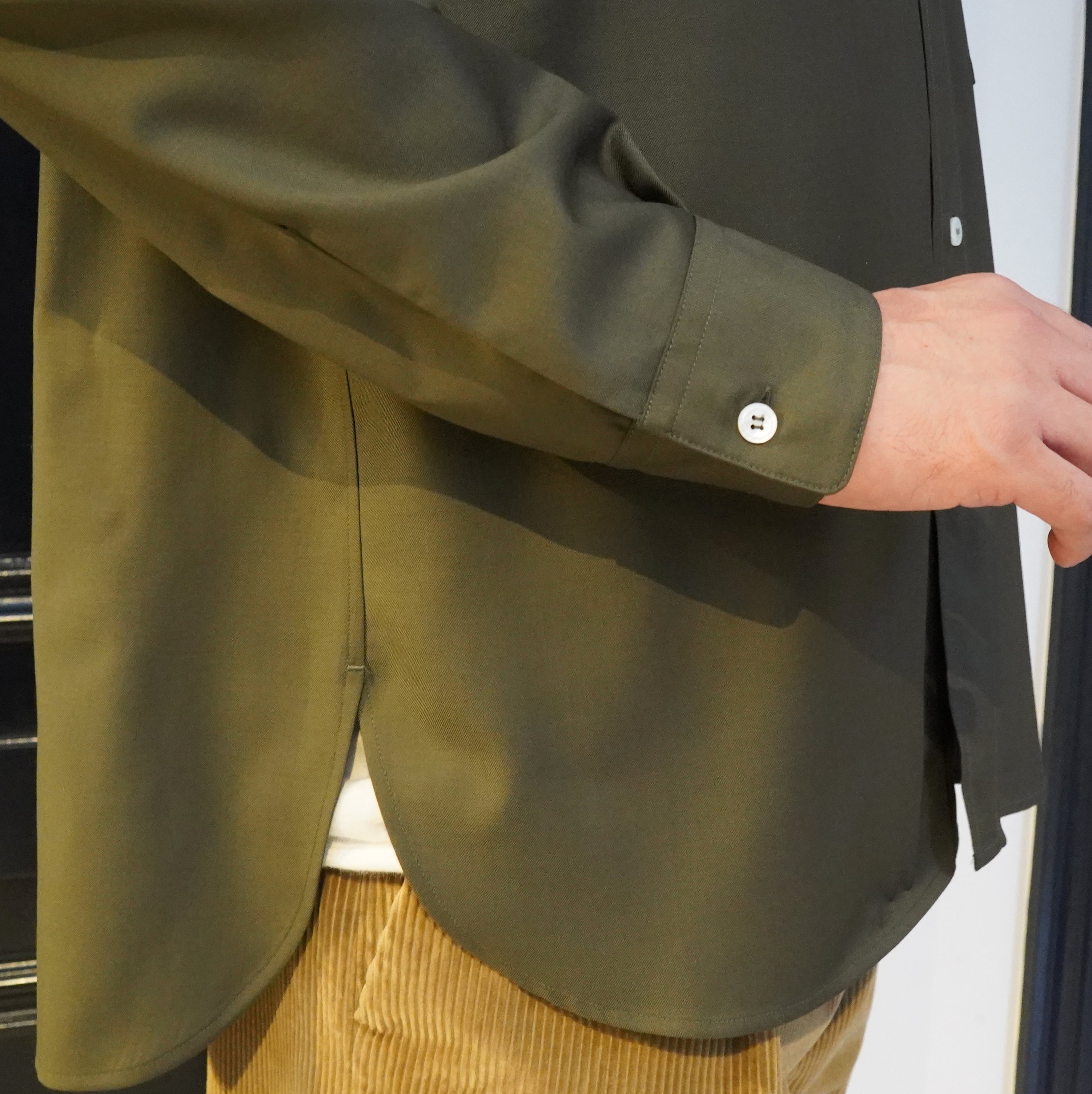 Cristaseya(クリスタセヤ)/Oversized high collar mao shirt -Khaki- #06NC-CW-KH(4)