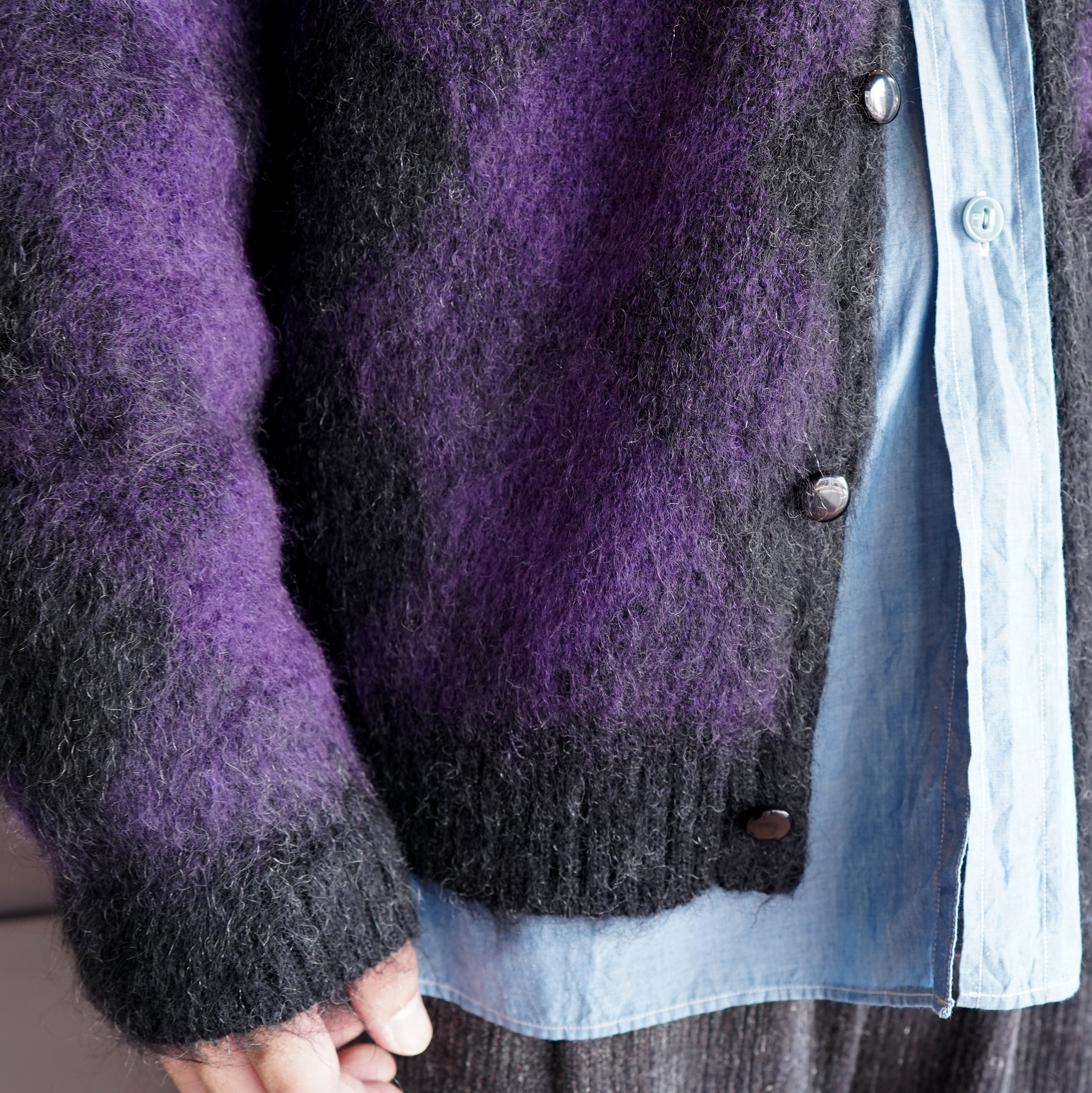 NEEDLES(ニードルズ)/MOHAIR CARDIGAN - DIAMOND -CHARCOAL- #JO257(4)