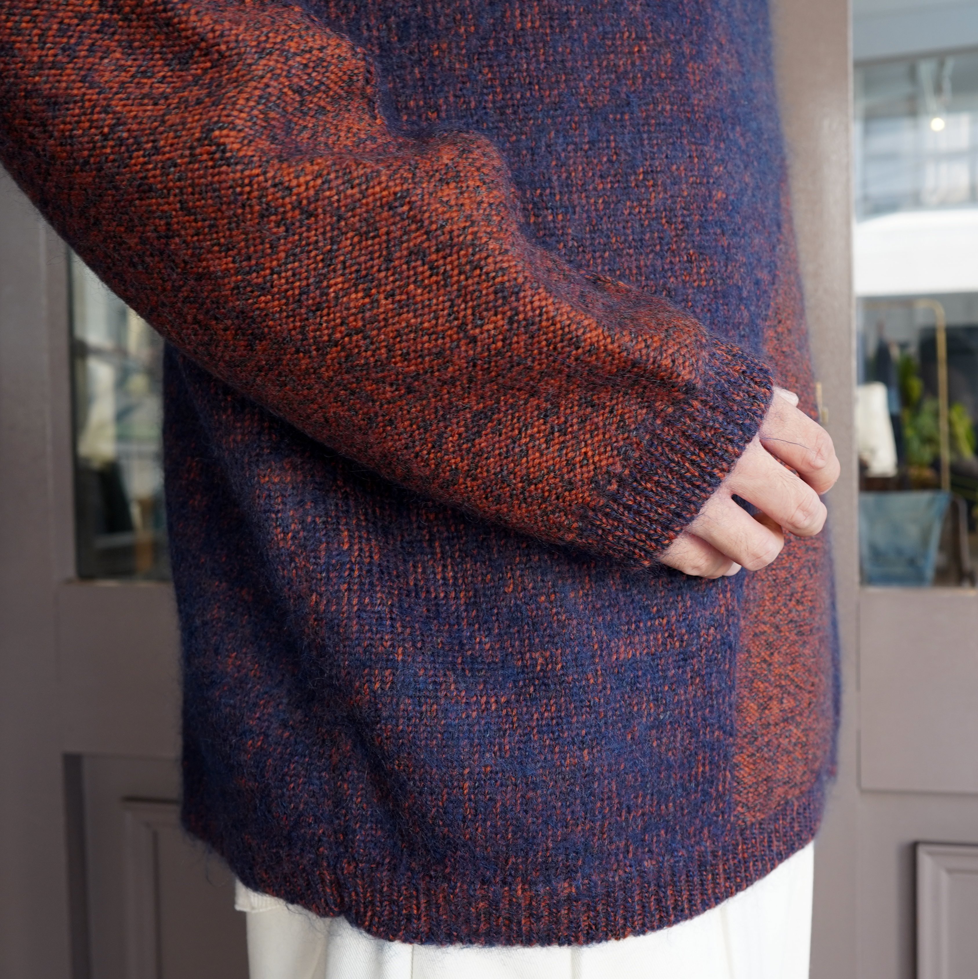 amachi.(アマチ)/Gardeners knit-Red wood×Navy- #AY9-29(4)