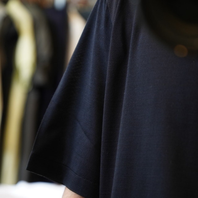 【25SS】MAATEE&SONS(マーティーアンドサンズ)/ SILK S/SLEEVE LOOSE TEE -NAVYWHITE,BLACK- #MT5103-0814(4)