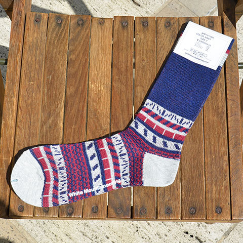 White Mountaineering(zCg}EejAO) Cotton Jacquard Abstract Pattern Middle Socks(5)