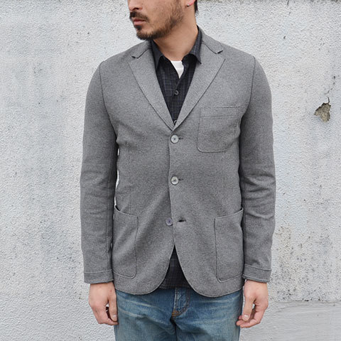 Harris Wharf London (ハリスワーフロンドン) Man Jacket Interlock -(140)middle grey- (5)