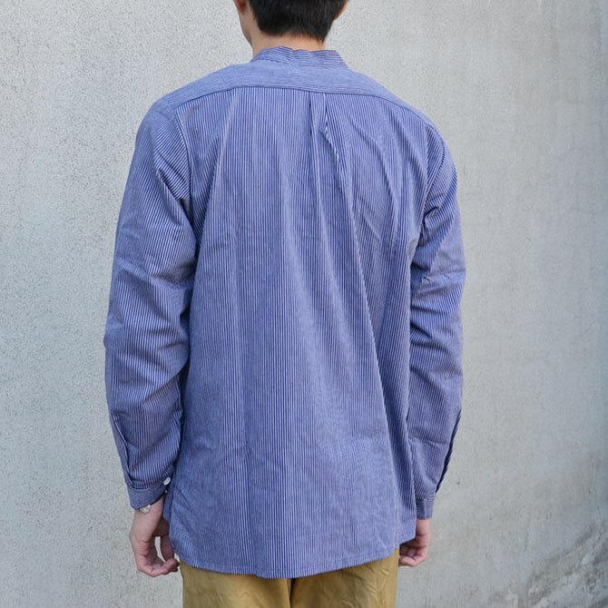 modAS(モダス) OLD GERMAN COTTON STRIPE PULLOVER FISHERMAN SHIRT -NAVY-(5)