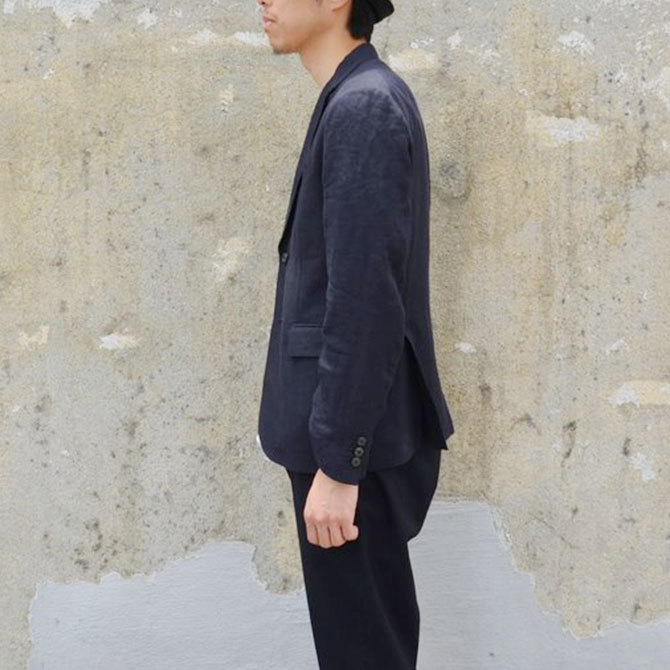OLDMAN'S TAILOR(オールドマンズテーラ) 2Bリネンジャケット -NAVY-(5)