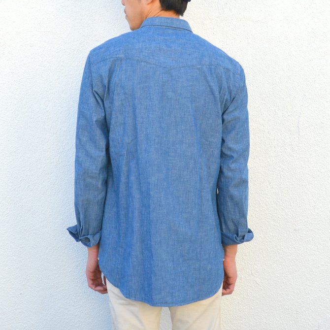 Officine Generale(ItBVWFl[)/ Button Down Japanese Chambray Selvedge -BLUE- #PERMSHI004(5)