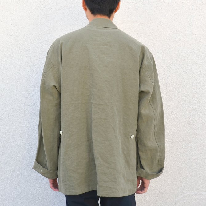 AURALEE(オーラリー)/ WASHED LINEN BIG FATIGUE JACKET -OLIVE GREEN- #A7SJ01LP(5)