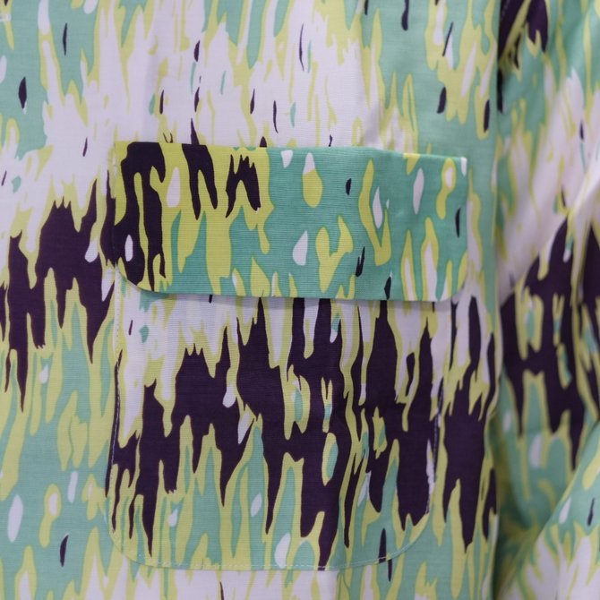 【30% off sale】【2017 SS】7 × 7 / seven by seven ( セブン バイ セブン ) PSYCHEDELIC SHIRT L/S - GREEN - #SS2017-7x7PDL(5)