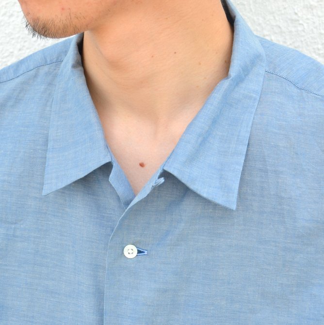 【17 SS】MARKAWARE(マーカウェア)/ OPEN COLLAR SHIRTS S/S -INDIGO- #A17B-03SH01B11(5)