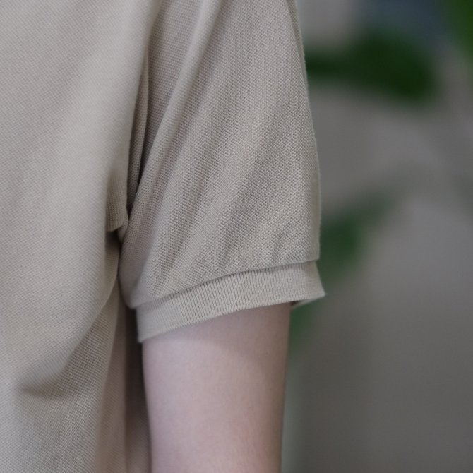 SCYE BASICS(サイベーシック) 40/1鹿の子ワンポイントポロシャツ -(42)BEIGE-(5)