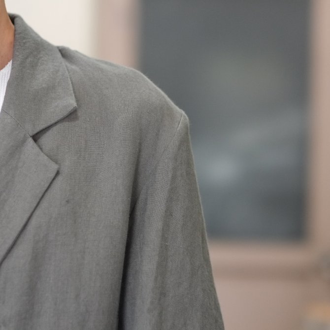 【30% off SALE】【2018 SS】FRANK LEDER(フランク リーダー) BELGIAN LINEN COAT -GRAY- #0211029(5)