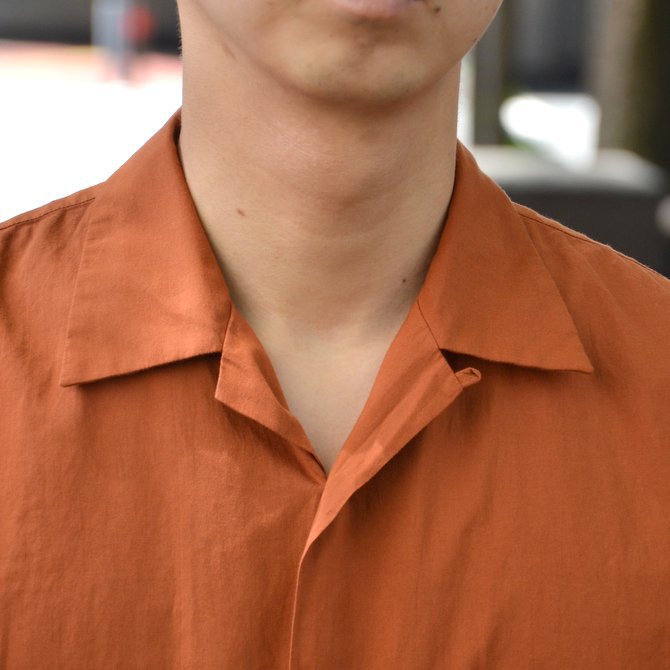 【2018 SS】 MARKAWARE(マーカウェア)/ OPEN COLLAR SHIRTS S/S -BROWN- A18A-12SH01B(5)