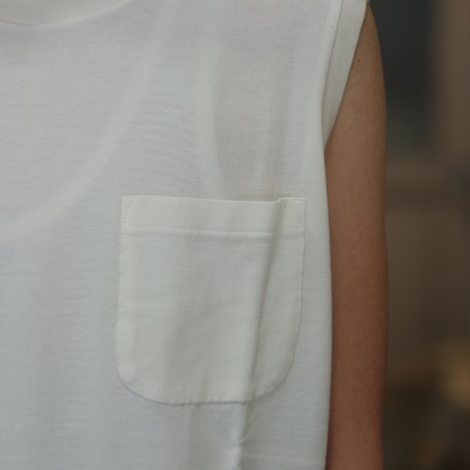 【2018 SS】COMOLI (コモリ) コットンシルク裏毛ノースリーブ -WHITE- #M01-05007(5)