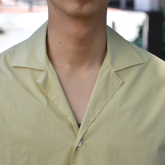 【40% OFF SALE】STUDIO NICHOLSON(スタジオニコルソン)/ OPEN COLLAR SHORT SLV SHIRT -KHAKI- #SN-280(5)