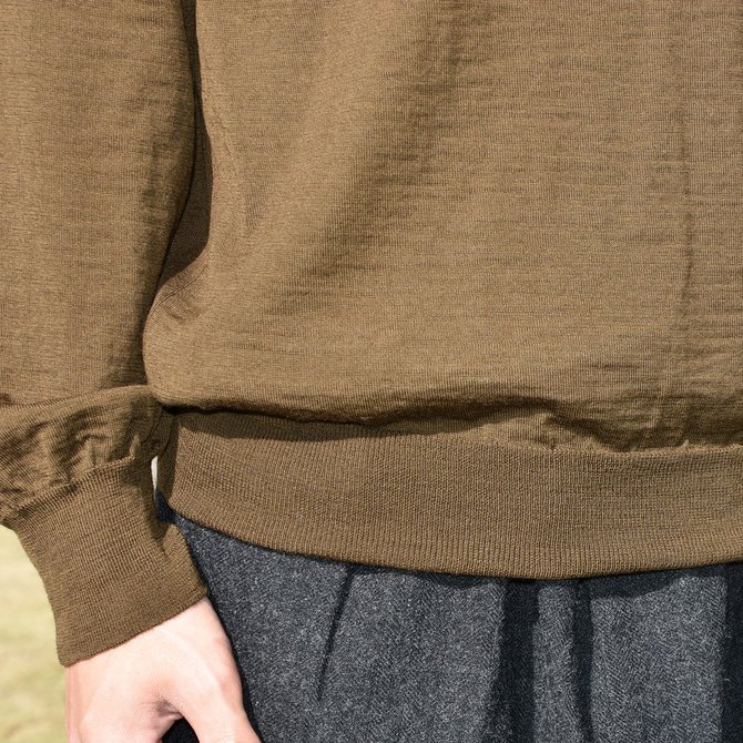 【2018 AW】COMOLI (コモリ) 18Gウールクルーネックニット -BROWN- #N03-06001(5)