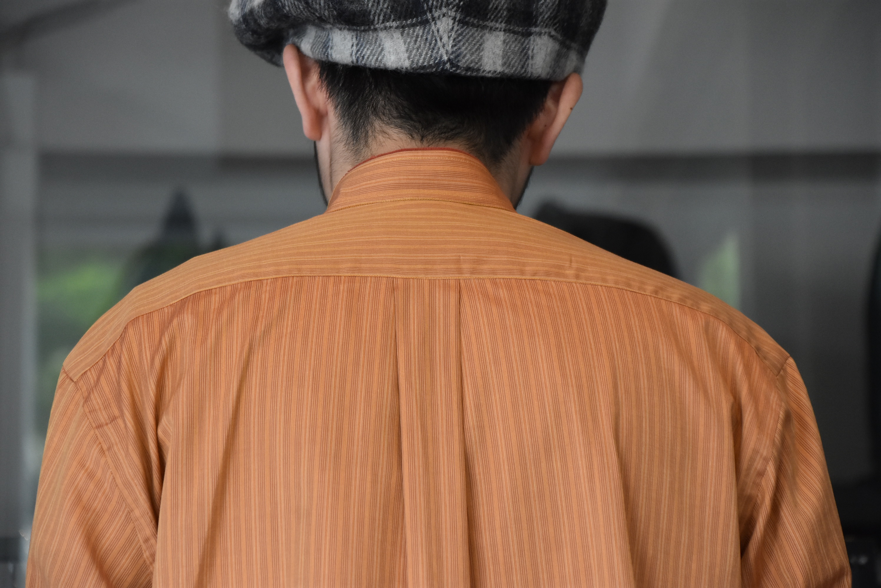 【2020 SS】 Cristaseya(クリスタセヤ)/ HANDMADE POPELINE MAO SHIRT With FRINGED COLLAR-Bronze stripe- #02SP-BRS(5)
