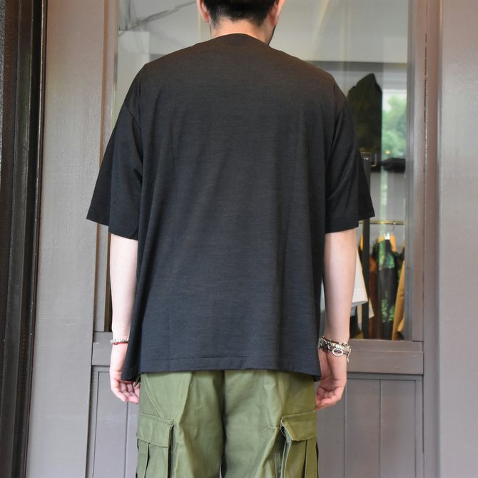 【2020 SS】COMOLI (コモリ) ウール天竺 半袖クルー#R01-05014 -CHARCOAL-(5)